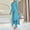 Blue, variant on PRINxy Two Piece Knit Sets Women Loungewear Pajama Sets Long Tunic Top Long Sleeve Crew Neck Ribbed Knit Slit Top with High Waist Slim Pants Mint Green XL