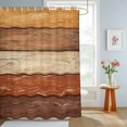 thumbnail image 4 of Shower Curtains for Bathroom, Farmhouse Burnt Orange Brown Waterproof Fabric Shower Curtain, Vintage Wooden Striped Decorative Bathroom Curtain for Bathtub, 72"x84", No Hooks Included, 4 of 9