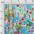 thumbnail image 1 of oneOone Cotton Poplin Twill Aqua Blue Fabric Leaves & Floral Watercolor Dress Material Fabric Print Fabric By The Yard 56 Inch Wide, 1 of 1