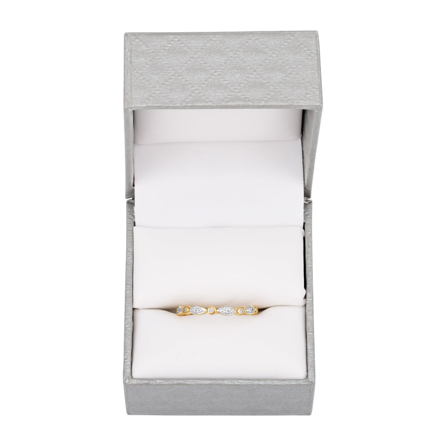 14kt Yellow Gold Plated Genuine Diamond Accent Stackable Ring