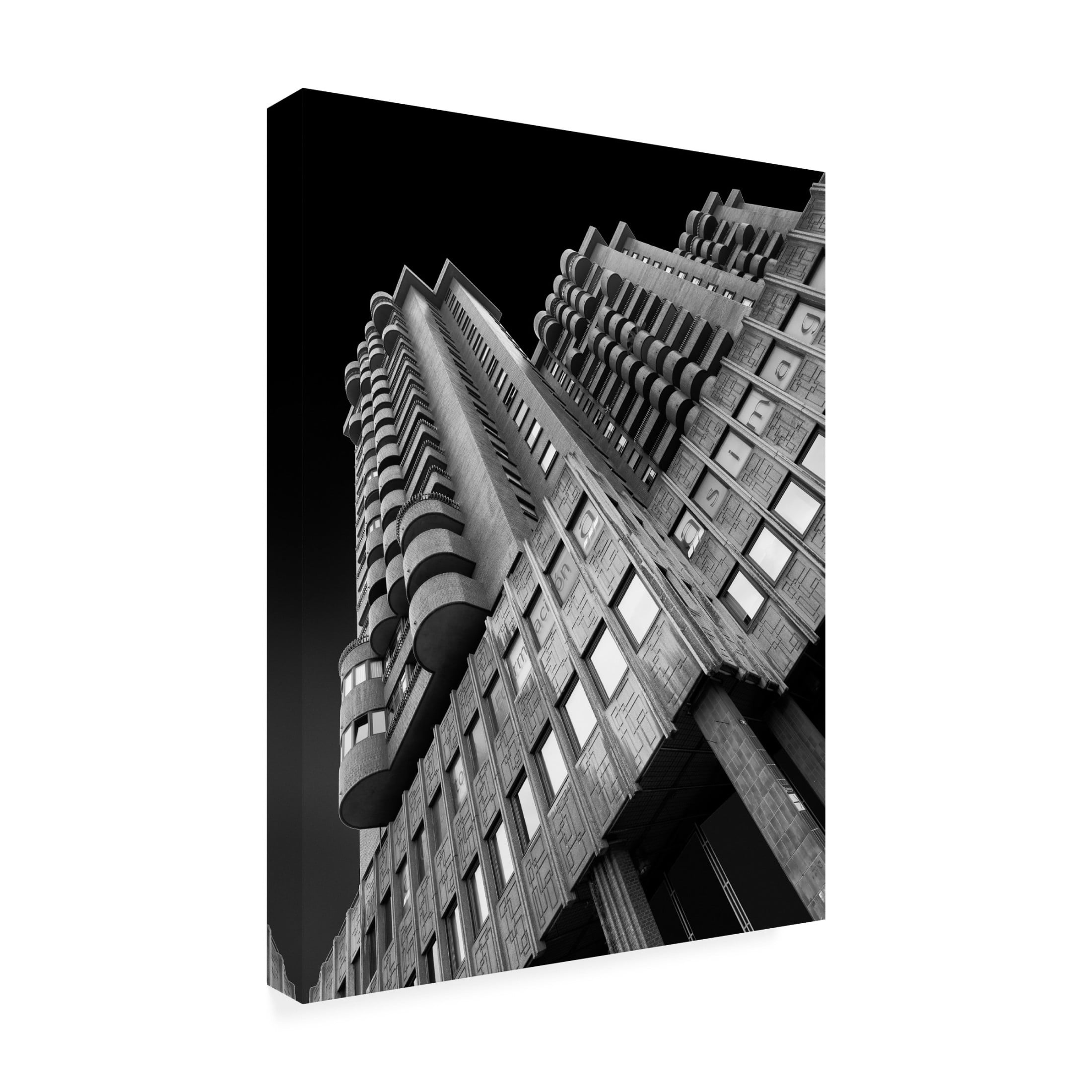 Canvas Wall Art - Peru Serra 'Plaza Building' Wall Art for Living Room, Bedroom, or Office Décor by Trademark Fine Art - 18 x 24 Inches