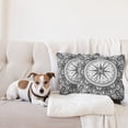 thumbnail image 4 of Ambesonne Vintage Throw Pillow Cover 2 Pack, Ornate Floral Wind Rose, 18", Black White, 4 of 7