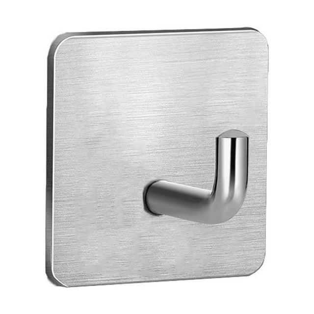 Pompotops 5Pcs Bathroom Kitchen Self Adhesive Hook Towel And Robe Brushed Stainless Steel Clearance