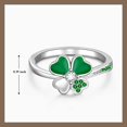 thumbnail image 2 of Anillo Talonior Shamrock con trébol de 4 hojas para el Día de San Patricio, plateado, 2 of 8