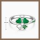 thumbnail image 2 of Anillo Talonior Shamrock con trébol de 4 hojas para el Día de San Patricio, plateado, 2 of 8
