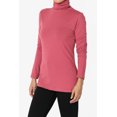 thumbnail image 3 of TheMogan Women's PLUS Essential Soft Jersey Ruched Turtle Neck Long Sleeve Slim Fit Top, 3 of 7