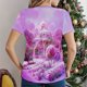 thumbnail image 4 of Mujeres Pantalones Cortos, Moda Impresa Manga Corta Cuello Redondo Camiseta Blusa, Top de Lentejuelas Casual, 4 of 9