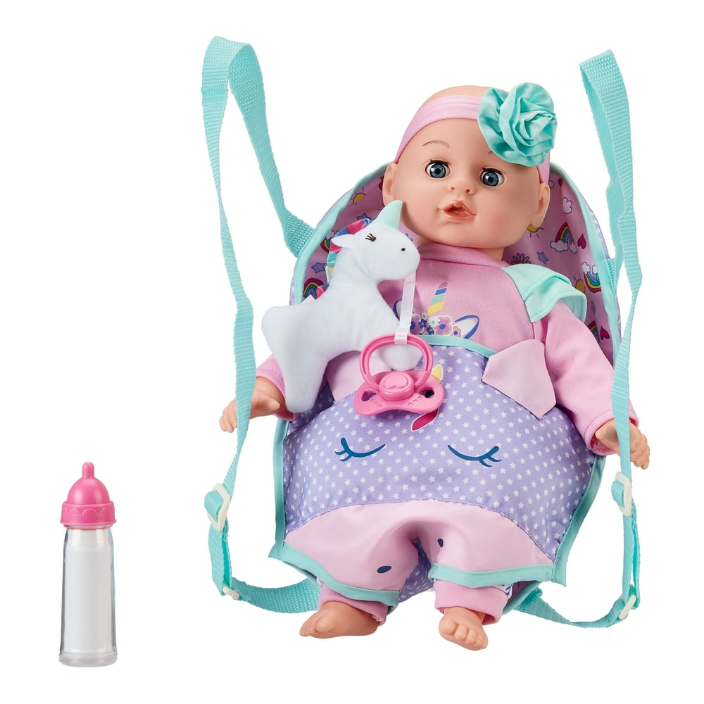 My Sweet Love 14" Baby Doll and Sling Carrier Play Set, 2 Pieces, Unicorn, Caucasian Walmart