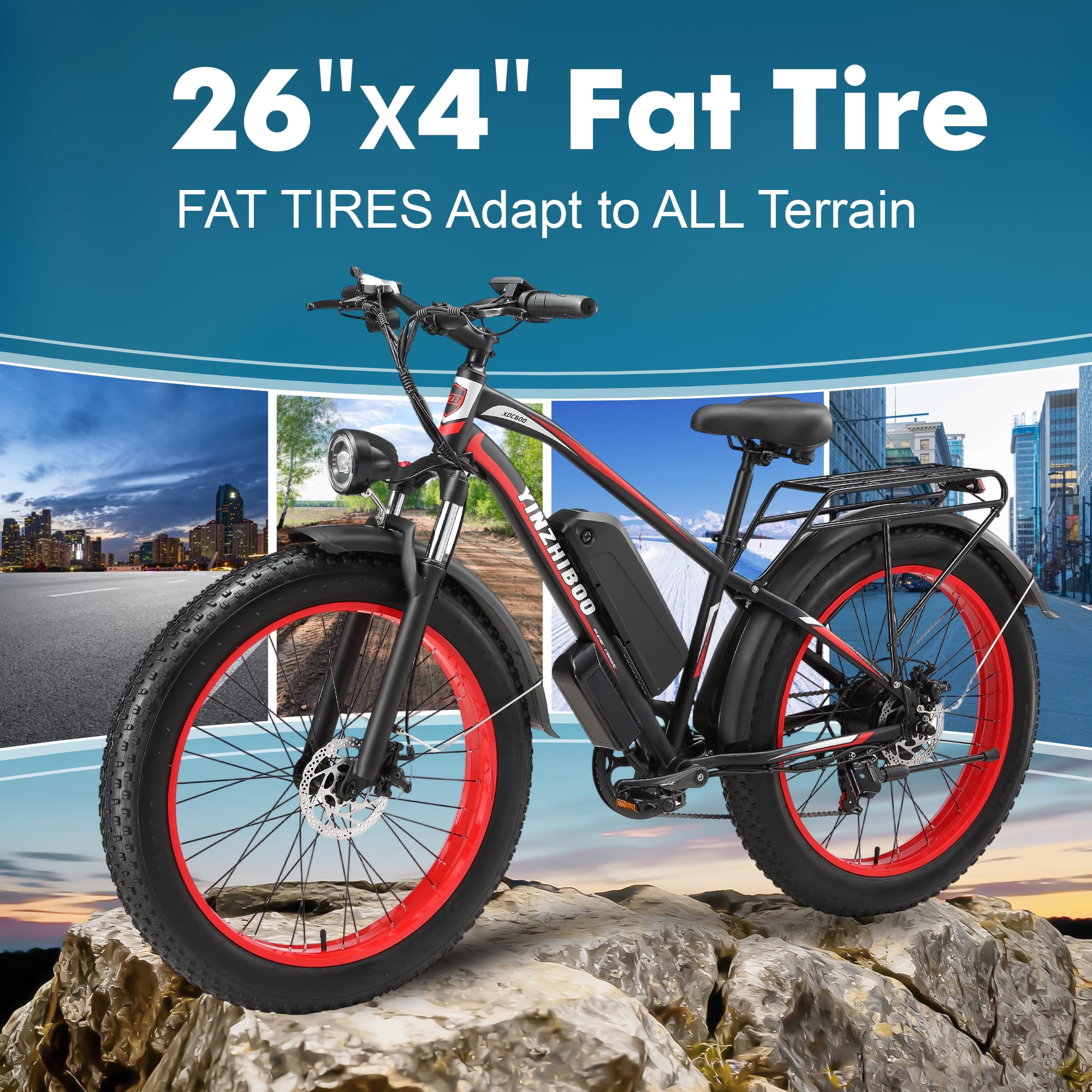 Electric Bike for Adults ,2000W Peak Motor, Off-Road E-Mountain Bike,32 MPH Max Speed 26"x4.0" Fat Tire E Bike,48V 17.5Ah Battery,UL2849