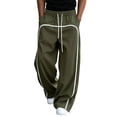 thumbnail image 2 of USNSM Men's Drawstring Elastic Waist Sports Pants Wide Leg Loose Trousers Soft Cozy Breathable Lightweight Casual Business Daily Wear Green M, 2 of 6