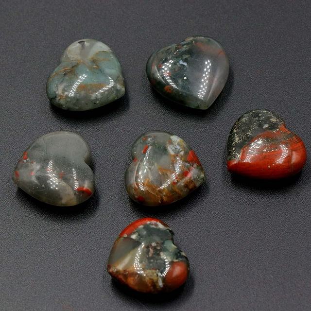 Piedra en forma de corazón de cristal de ágata natural | Piedra preciosa desnuda pulida de 20 mm | Sin agujeros | Coleccionable decorativo mineral real | Regalo de manualidades de bricolaje | 1 Pieza