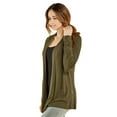 thumbnail image 3 of DailyWear Women's Open-Front Soft Draped Long Sleeve Cardigan Sweater Longline Tunic Olive, 3XLarge, 3 of 5