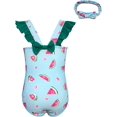thumbnail image 2 of Baby Girl'S One Piece Traje de baño Fresa con Volantes Trajes de baño Lindo Traje de baño Fresa-Blanco 2 Años Fresa-Blanco 2 Años Xishao ropa, 2 of 2