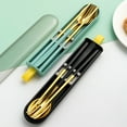 JYS Dinnerware Set Solid Stainless Steel Spoon Fork Chopsticks Portable