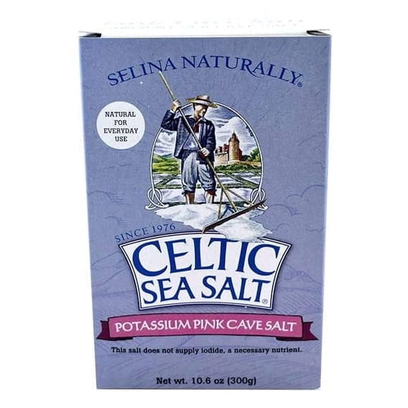 Selina Naturally Celtic Sea Salt Potassium Pink Cave Salt - 10.6 oz Pack of 2
