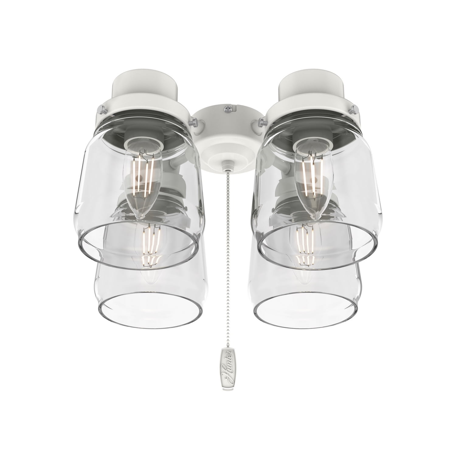 White Glass Four-Light Ceiling Fan Accessory Kit