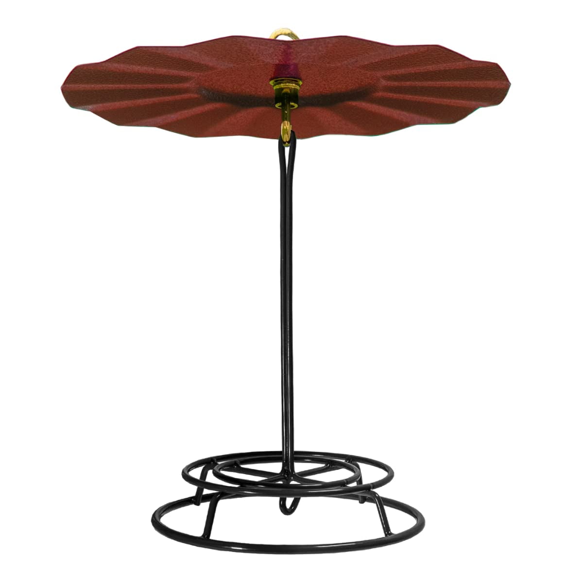 JCs Wildlife 9.5" Metal Rain Guard and Bird Seed Cylinder Feeder Kit - Protect Your Bird Food from Rain and Overhead Messes! (Red)