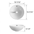 thumbnail image 5 of DeerValley DV-1V062 White Ceramic Circular Vessel Sink Bathroom Sink Round Vanity Basin Bowl with Overflow (16.46'' L x 16.46'' W x 6.25'' H), 5 of 10