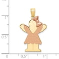 thumbnail image 2 of 14k Two-tone Gold Large Girl with Bow on Right Engravable Charm, 2 of 3