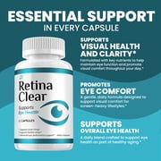Retina Clear Eye Support Supplement – RetinaClear Capsules Eye Vitamins Healthy Vision,1 Pack, 60 Capsules