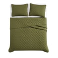 thumbnail image 4 of Cannon Percale 200 Thread Count Solid 100% Cotton Quilt Set Olive Green Cotton 2-Piece Twin Quilt Set, solid color themed, for Men and Women, OEKO-TEX Certified Confidence, 4 of 6