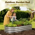 thumbnail image 4 of JIOABL Oval Metal Garden Bed: Corrosion-Resistant, Open-Base Drainage – Safe & Durable Outdoor Planting, Silver, 4 of 8