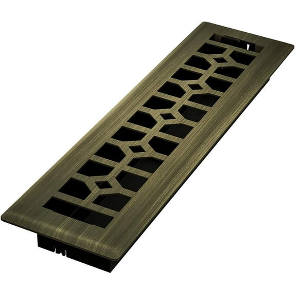 Imperial Templar Decorative Floor Register Vintage Brass - 2.25 x 12 In Gold