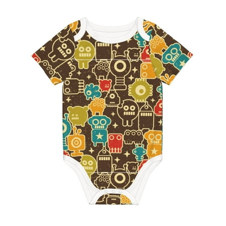 

Coaee Robot and Monsters for Soft Cotton Baby Short-Sleeve Bodysuit Baby Girls Boys Bodysuit Romper