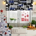 thumbnail image 5 of 2 Pack Valances for Window, Navy Blue Black Geometric Short Curtains for Kitchen Bedroom Living Room, Modern Color Block Abstract Rod Pocket Small Window Treatment Valance Drapes 42 x 18 Inch, 5 of 8