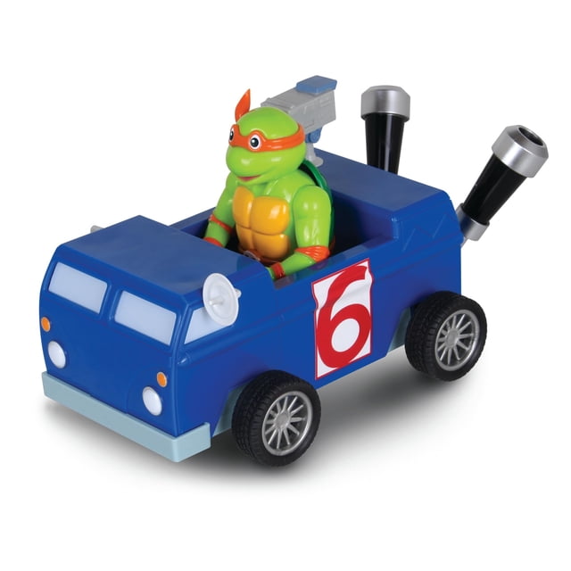 Furgoneta de noticias Pull Back Kart Racer NKOK TMNT Michelangelo Channel Six