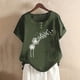 thumbnail image 1 of Fiudx Ofertas y Liquidaciones Moda Mujer Cuello Redondo Manga Corta Blusa Camiseta Impresión Suelta Tops, 1 of 5