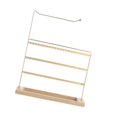 thumbnail image 3 of KLKCMS Desktop Earring Holder Multipurpose Wood Base Iron Frame Hanging Home Vanity Gold, 3 of 9