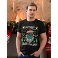 thumbnail image 5 of Tstars Mens Merry Christmask 2020 Quarantine Santa Claus Face Mask Ugly Christmas T Shirt, 5 of 5