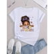 thumbnail image 2 of Camisetas divertidas para mujer, con estampado de animales, manga corta, cuello redondo, para verano, casual, holgadas, ligerasEnglish Girls Creative Abstract Pattern Printing Women'S Fashion Trend, 2 of 6