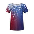 thumbnail image 3 of KDDYLITQ 250th Anniversary Shirts Womens Usa Star Stripes Red White Blue Short Sleeve Ribbed Tops Usa Flag Crew Neck Vintage Clothes Birthday Comfy Tees Light Blue M, 3 of 4
