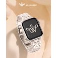 thumbnail image 4 of Wearlizer Gold Silver Stainless Steel Watch Band Compatible with Apple Watch Bands 38/40/41/42/44/45/46/49mm Women Metal Strap for Iwatch Series 11/10/9/8/7/6/5/4/3/SE/Ultra, 4 of 6