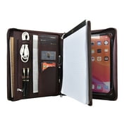 Professional Portfolio Genuine Leather Padfolio,Tablet Case Portfolio Organizer Resumes Documents Folders,for 10.2"/10.5"/11" iPad Pro/Air3 Carrying Case Folio