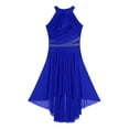 thumbnail image 5 of Lejafay Women's Lyrical Dance Costume Halter Sleeveless Modern Contemporary Dance Dress Blue M, 5 of 7