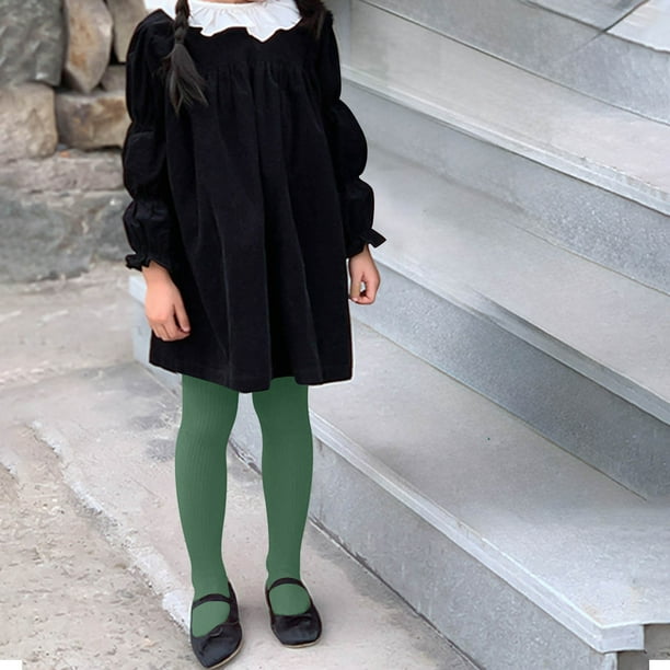 Cowsor Toddler Baby Girls Winter Fleece Lined Leggings Knit Thick Warm Full Length Tights Basic Velvet Pants