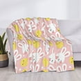 thumbnail image 3 of Yiaed Rabbit And Chick Print Blanket Throw Blanket Soft Cozy Flannel Blanket for Home Bed Sofa Couch Chair-80"x60", 3 of 6