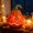 B, variant on LED Halloween Carved Pumpkin Lanterns, Colored Light, Scary Face, Plastic Lighted Pumpkin Lanterns for Halloween, Carved Scary Faces, For Desk Table Garden Indoor Outdoor, Battery Operated