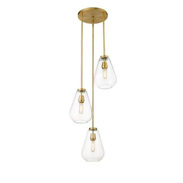 Z Lite 488P8-3R-OBR 18 in. Ayra 3 Light Olde Brass Pendant Ceiling Light