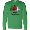 thumbnail image 3 of Inktastic Merry Christmas Plaid Trees Long Sleeve T-Shirt, 3 of 5
