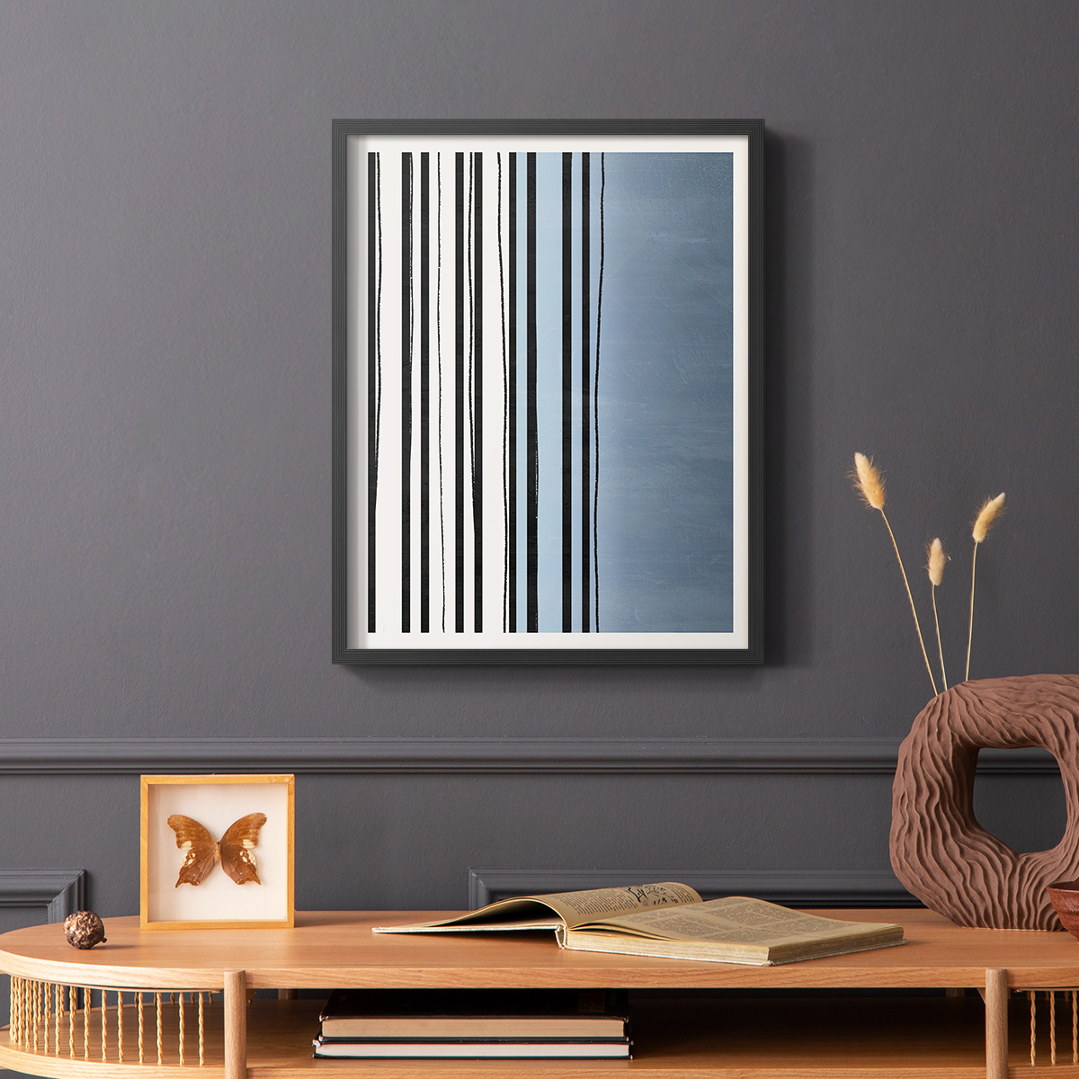 Abstracto Azul I in Paper Solid Wood 11 x 14 Framed Print