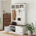 thumbnail image 2 of HOMCOM 3-in-1 Hall Tree with Bench, Coat Rack with Shoe Storage, White, 2 of 10