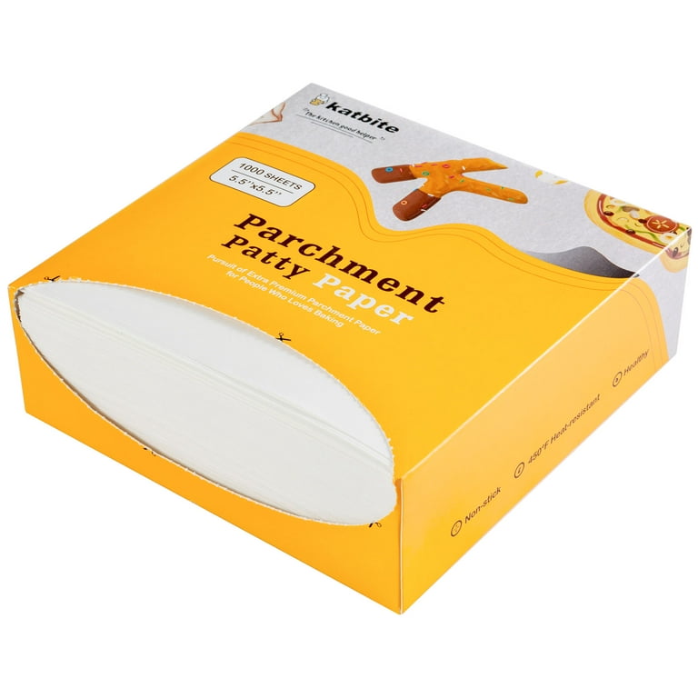 Katbite Patty Paper 1000Pcs, 5.5x5.5 Parchment Paper Sheets for Wrapping  Food 