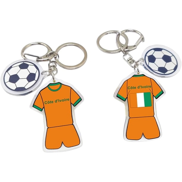 Yanonmyfd2026 World Cup Soccer Keychain - World Cup Pride Accessory, Football Fan Gift & Souvenir (2PCS),Côte d'Ivoire