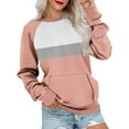 thumbnail image 2 of Wyzesi Ensemble de Chandails en Molleton Jupe Manches Longues Mode Décontractée Couleur Unie Imprimée Chemise de Sport avec Poche Col Rond Haut à Manches Longues Sweat à Capuche, 2 of 5