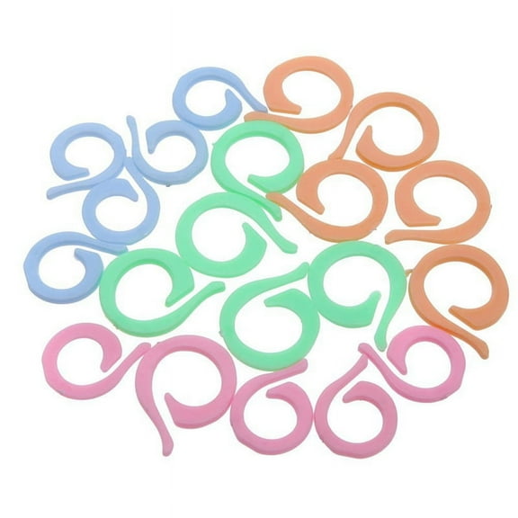 20pcs Colorful Crochet Locking Marker Knitting Ring Maker Holder Set_wm25