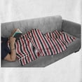 thumbnail image 6 of Abstract Soft Flannel Fleece Throw Blanket, Hypnotizing Vintage Zigzag Chevron Wave Seem Retro Border Like Image, Cozy Plush for Indoor and Outdoor Use, 50" x 60", Vermilion White, by Ambesonne, 6 of 6